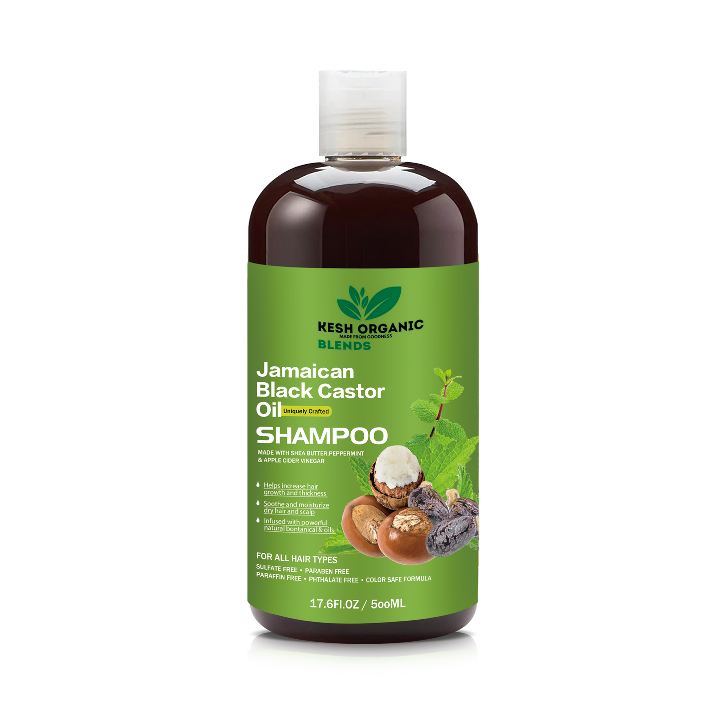 JAMAICAN BLACK CASTOR OIL SHAMPOO WITH SHEA BUTTER, PEPPERMINT & VINEGAR 500ML
